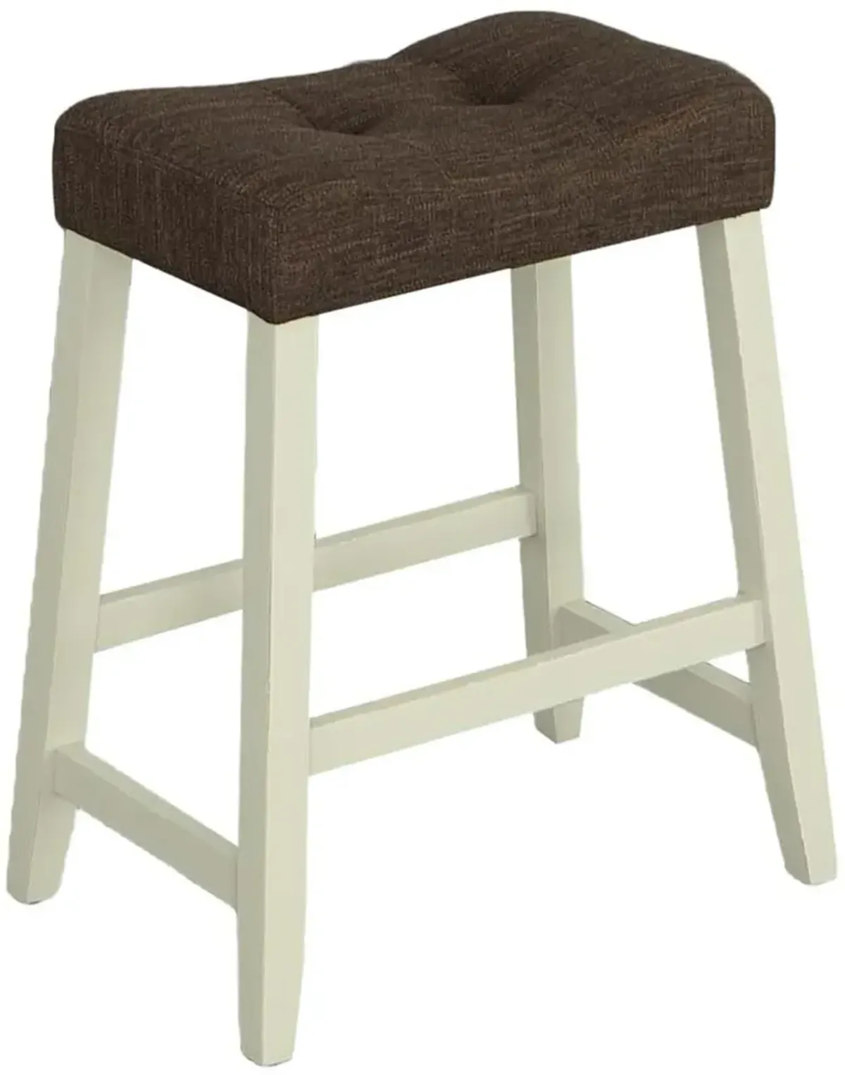 Oakwood Dark Brown and Cream Counter Stools, Set of 2