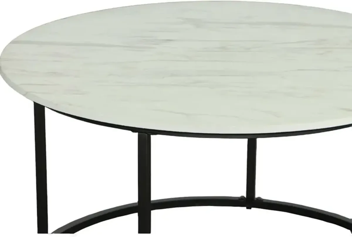 Domini White Round 2 Piece Nesting Coffee Tables