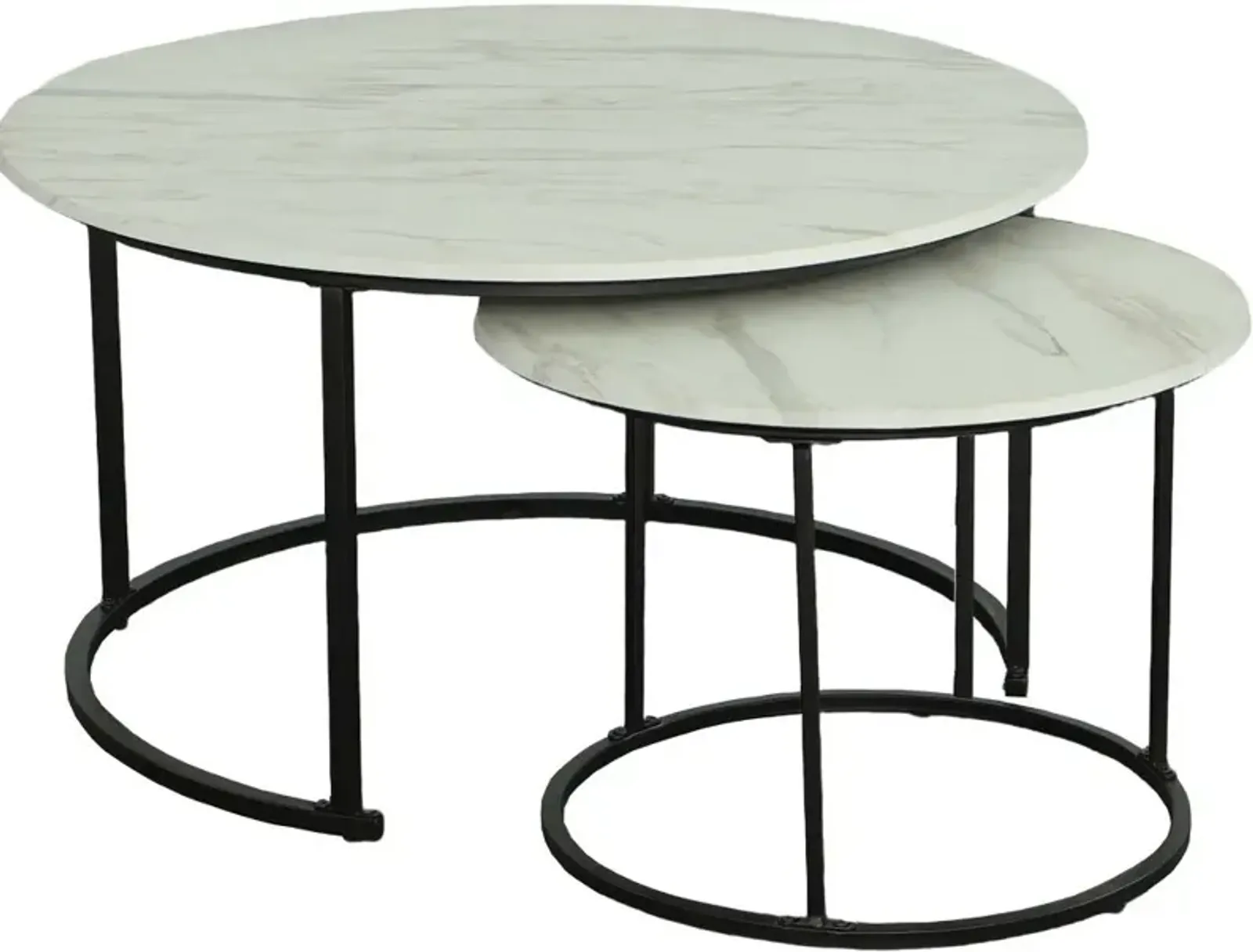 Domini White Round 2 Piece Nesting Coffee Tables