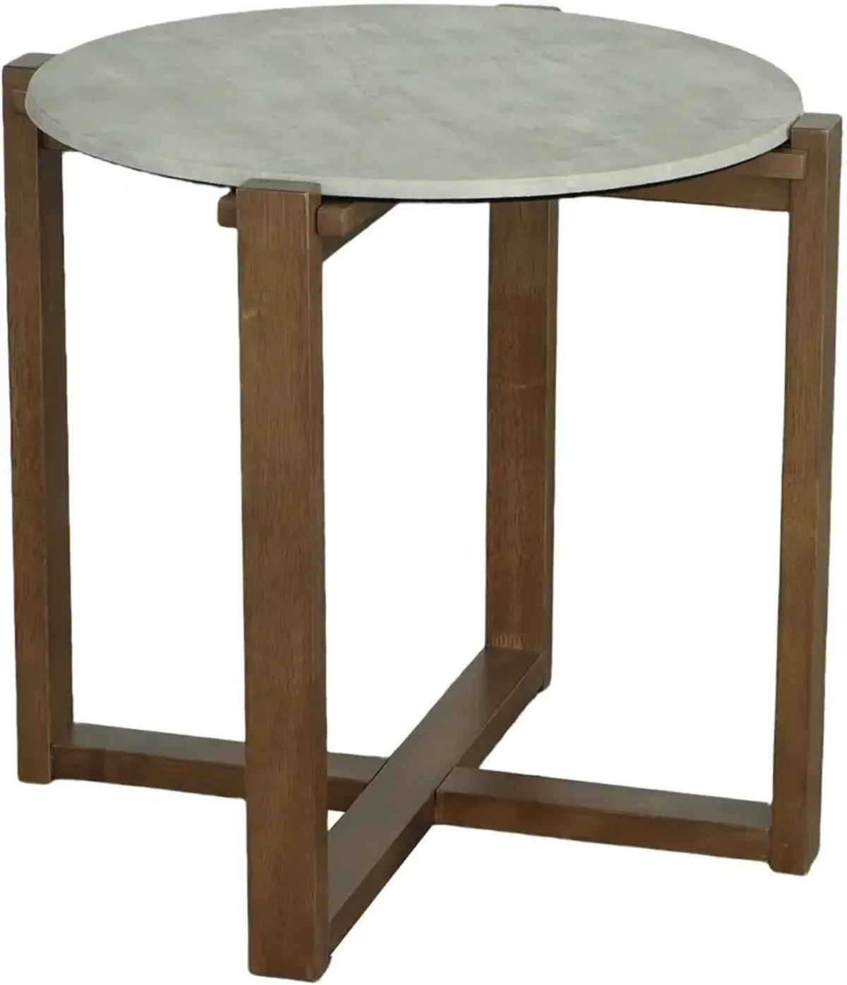 Rizzy Brown and Light Gray End Table