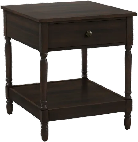 Walnut Brown Traditional Accent Table