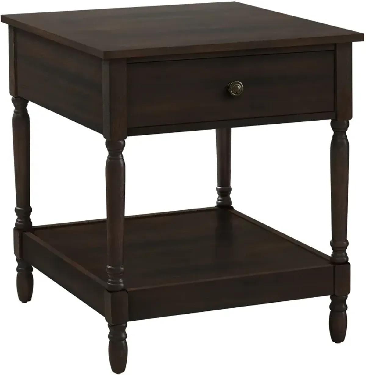 Walnut Brown Traditional Accent Table