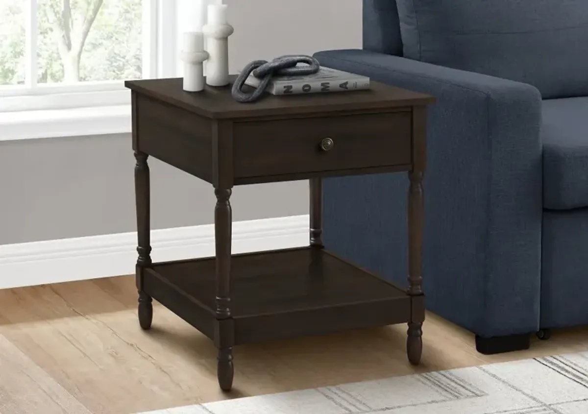 Walnut Brown Traditional Accent Table