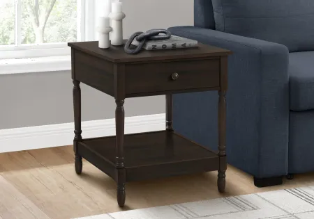 Walnut Brown Traditional Accent Table
