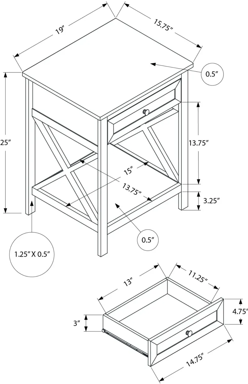 Spring Two Tier Gray Accent Table