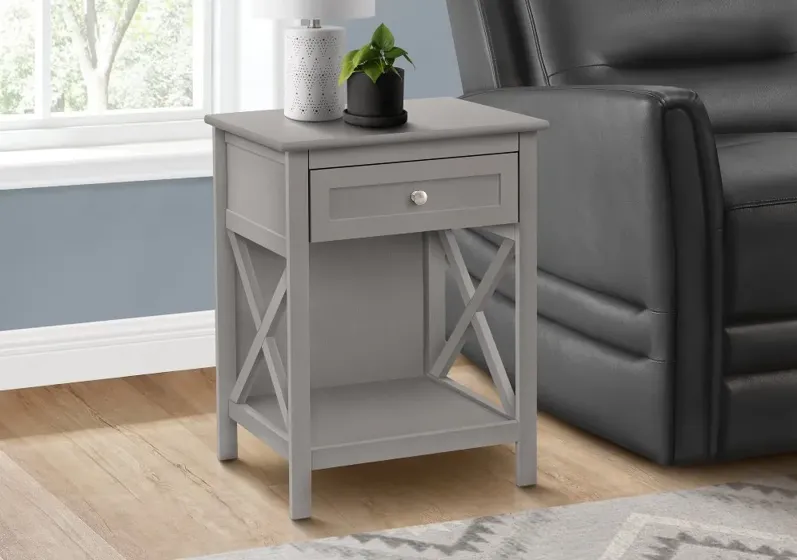 Spring Two Tier Gray Accent Table