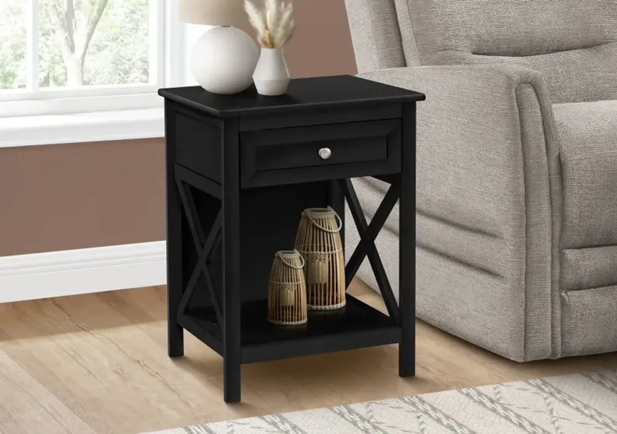 Spring Two Tier Black Accent Table