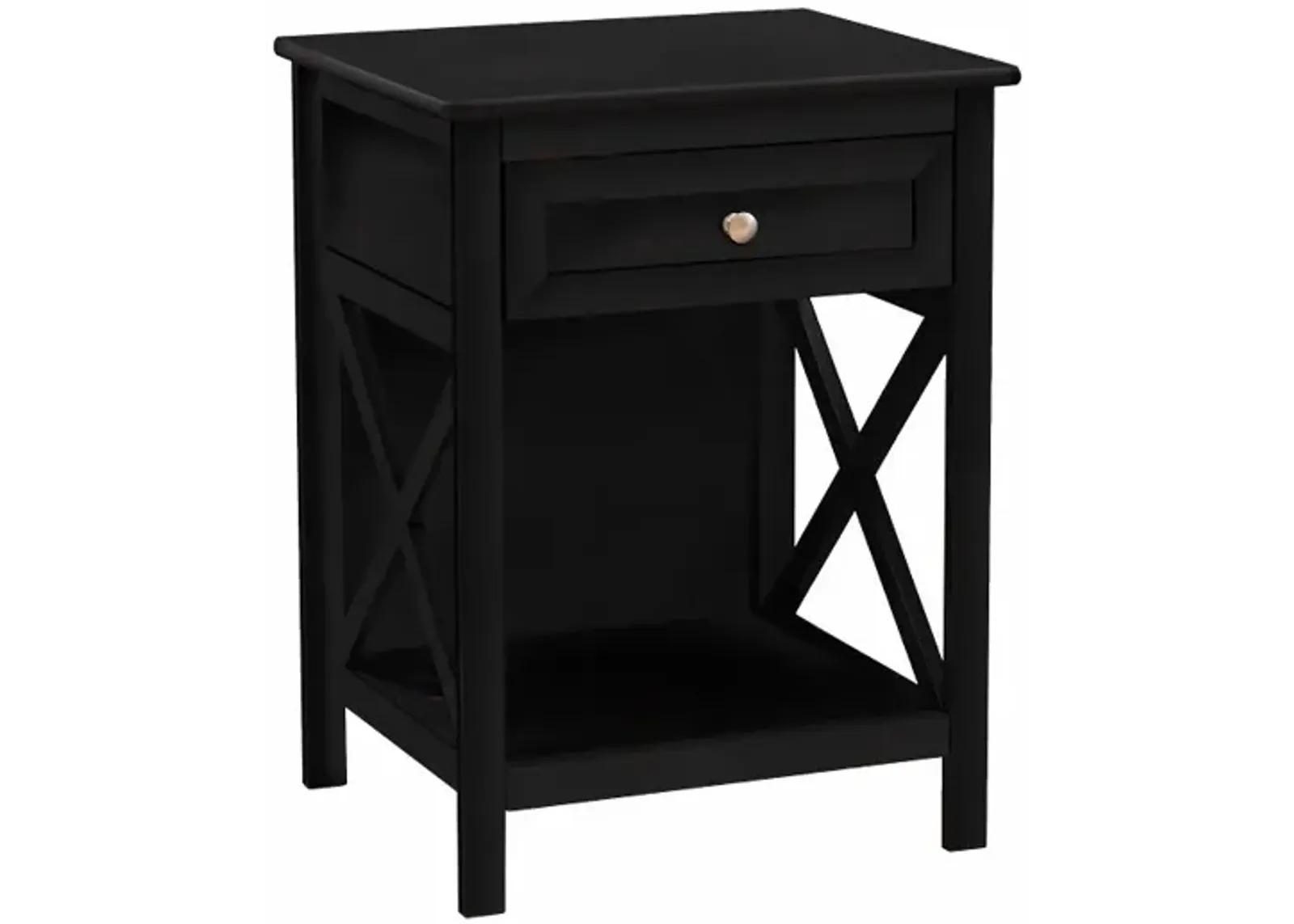 Spring Two Tier Black Accent Table