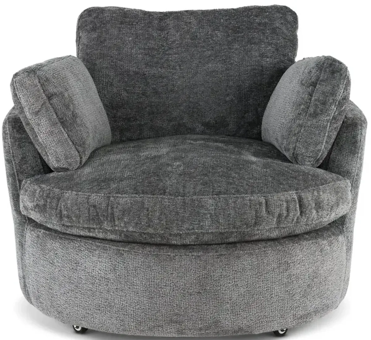 Slider Graphite Gray Swivel Barrel Chair