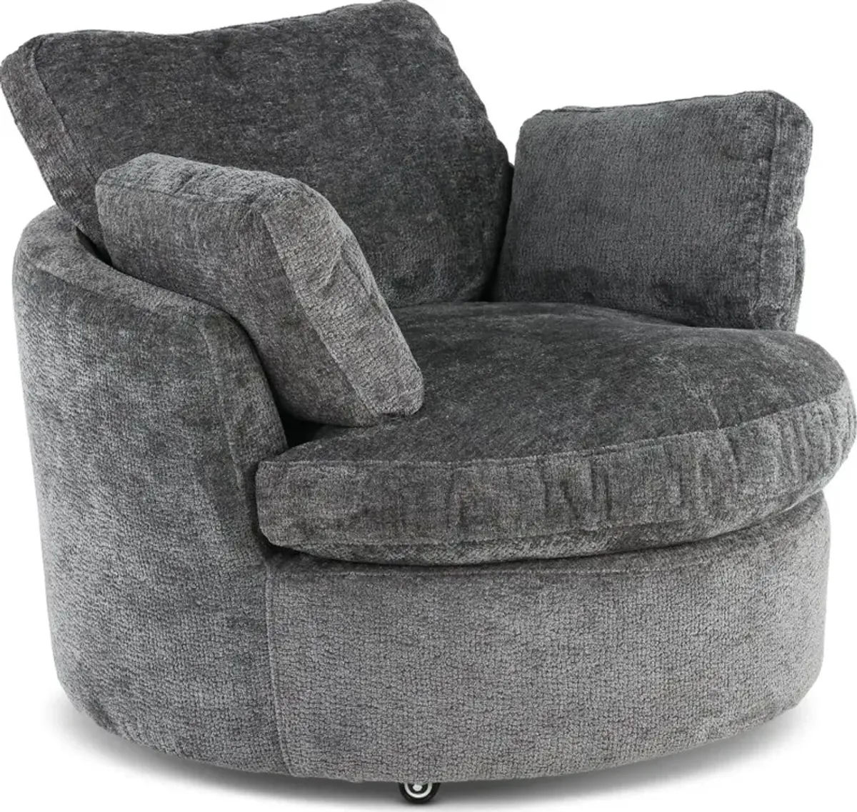 Slider Graphite Gray Swivel Barrel Chair