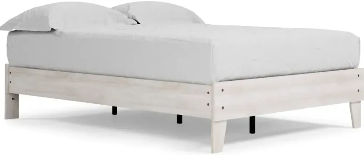 Sutton Whitewash Full Platform Bed