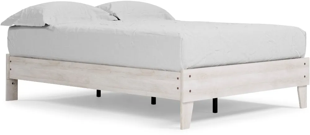 Sutton Whitewash Full Platform Bed