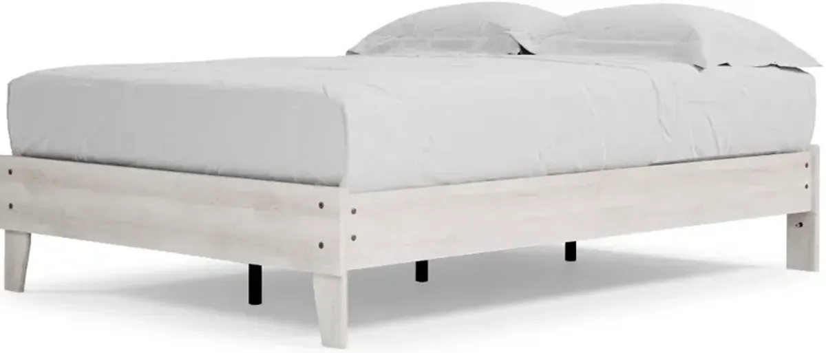 Sutton Whitewash Full Platform Bed