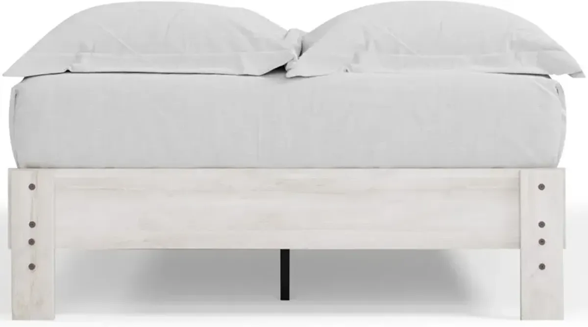 Sutton Whitewash Full Platform Bed