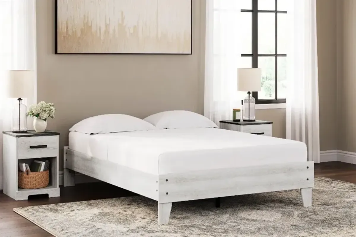 Sutton Whitewash Full Platform Bed