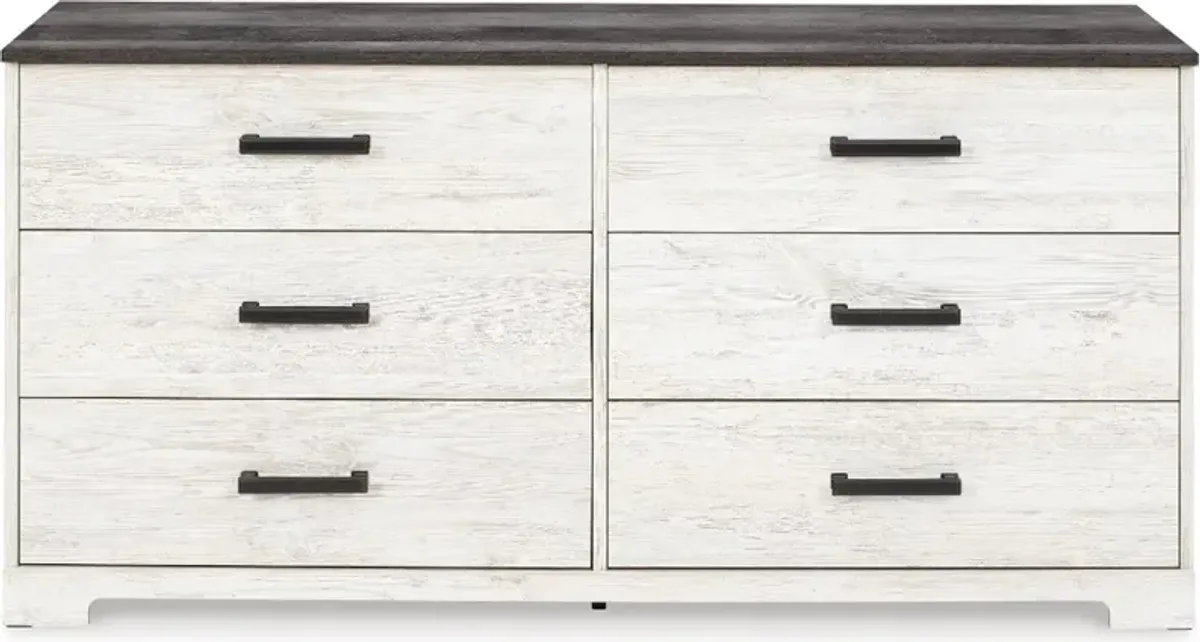 Sutton Whitewash Six Drawer Dresser