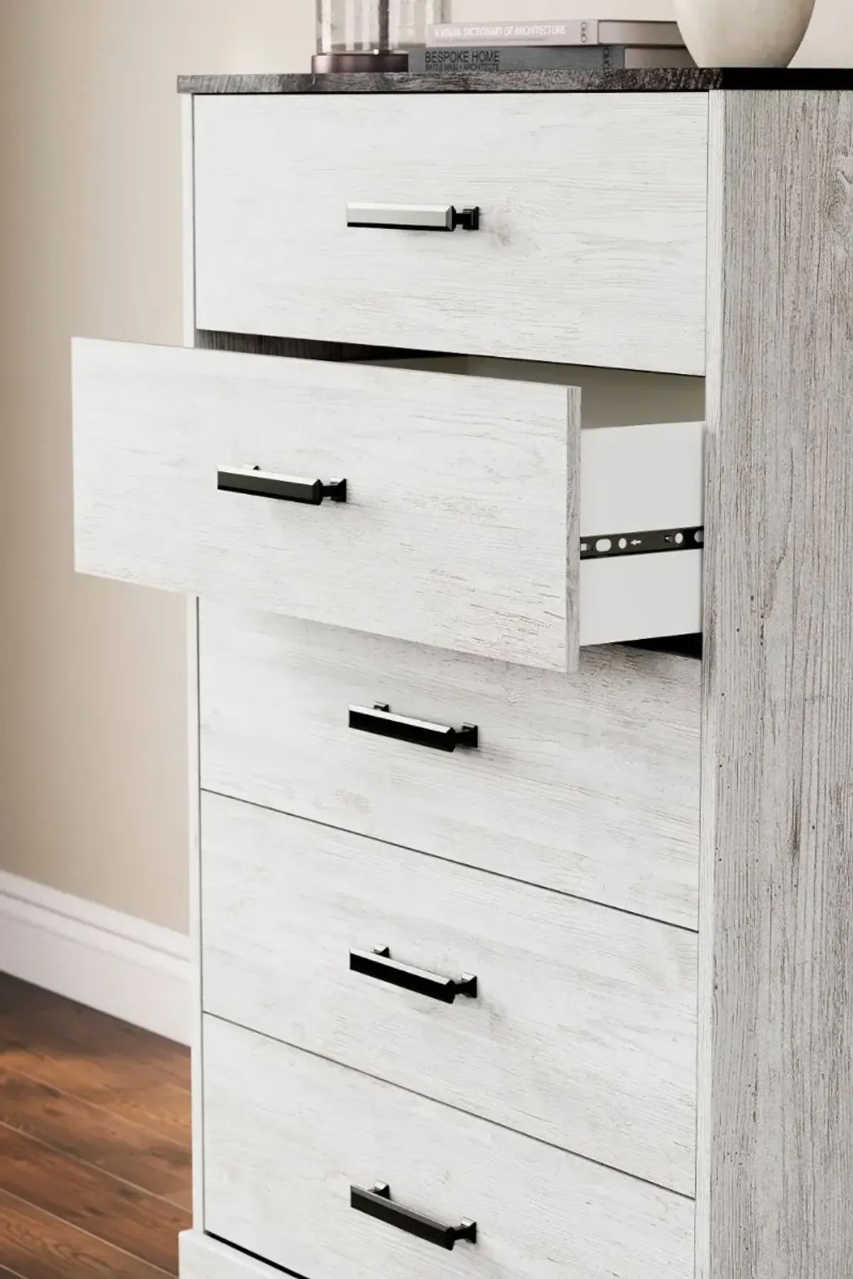 Sutton Whitewash Five Drawer Chest