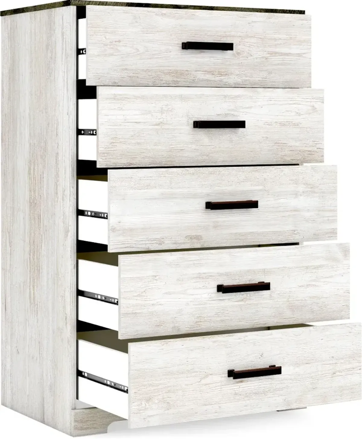 Sutton Whitewash Five Drawer Chest