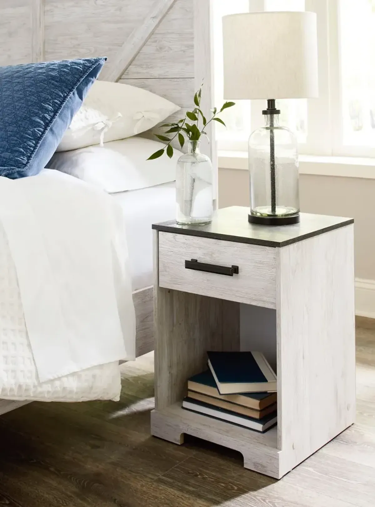 Sutton Whitewash One Drawer Night stand