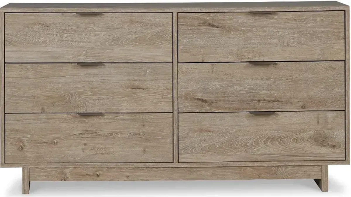 Kara Natural Six Drawer Dresser