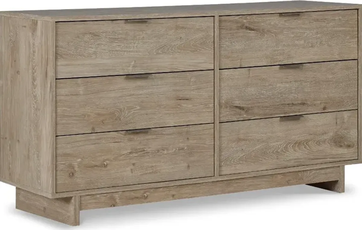 Kara Natural Six Drawer Dresser