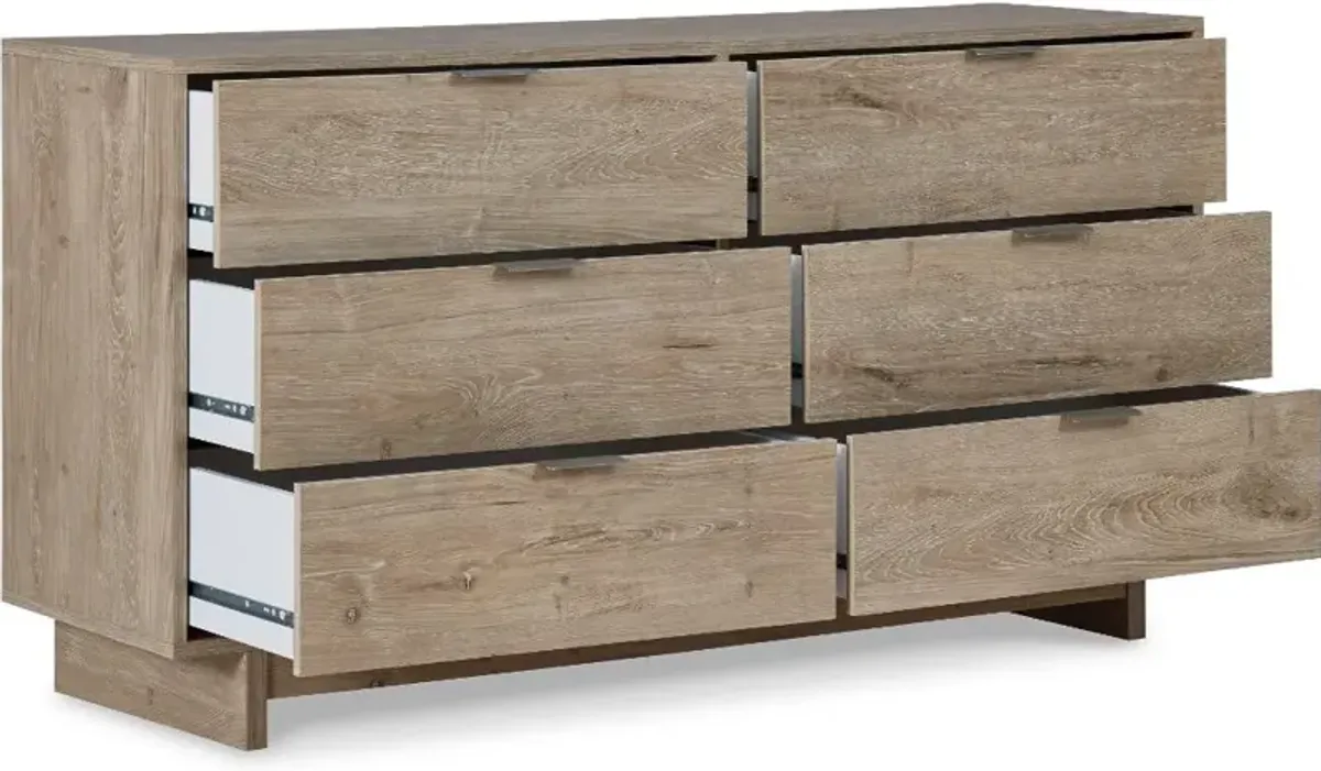 Kara Natural Six Drawer Dresser