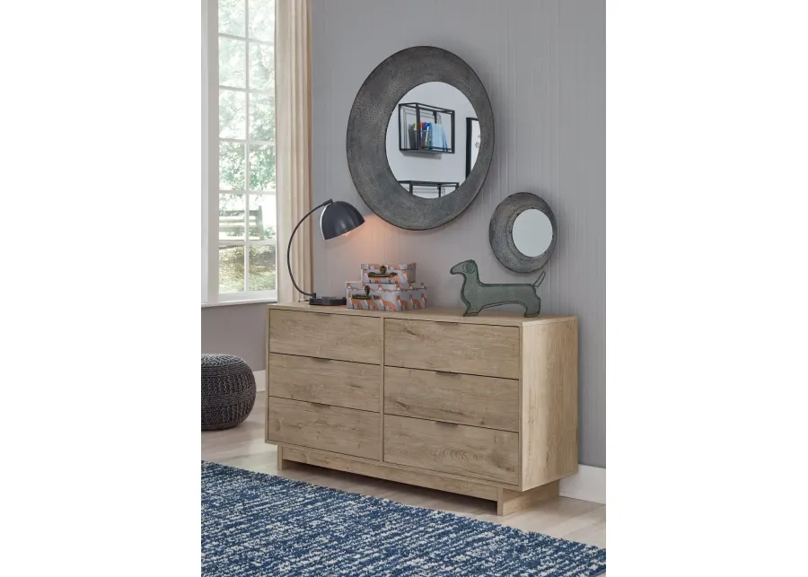 Kara Natural Six Drawer Dresser