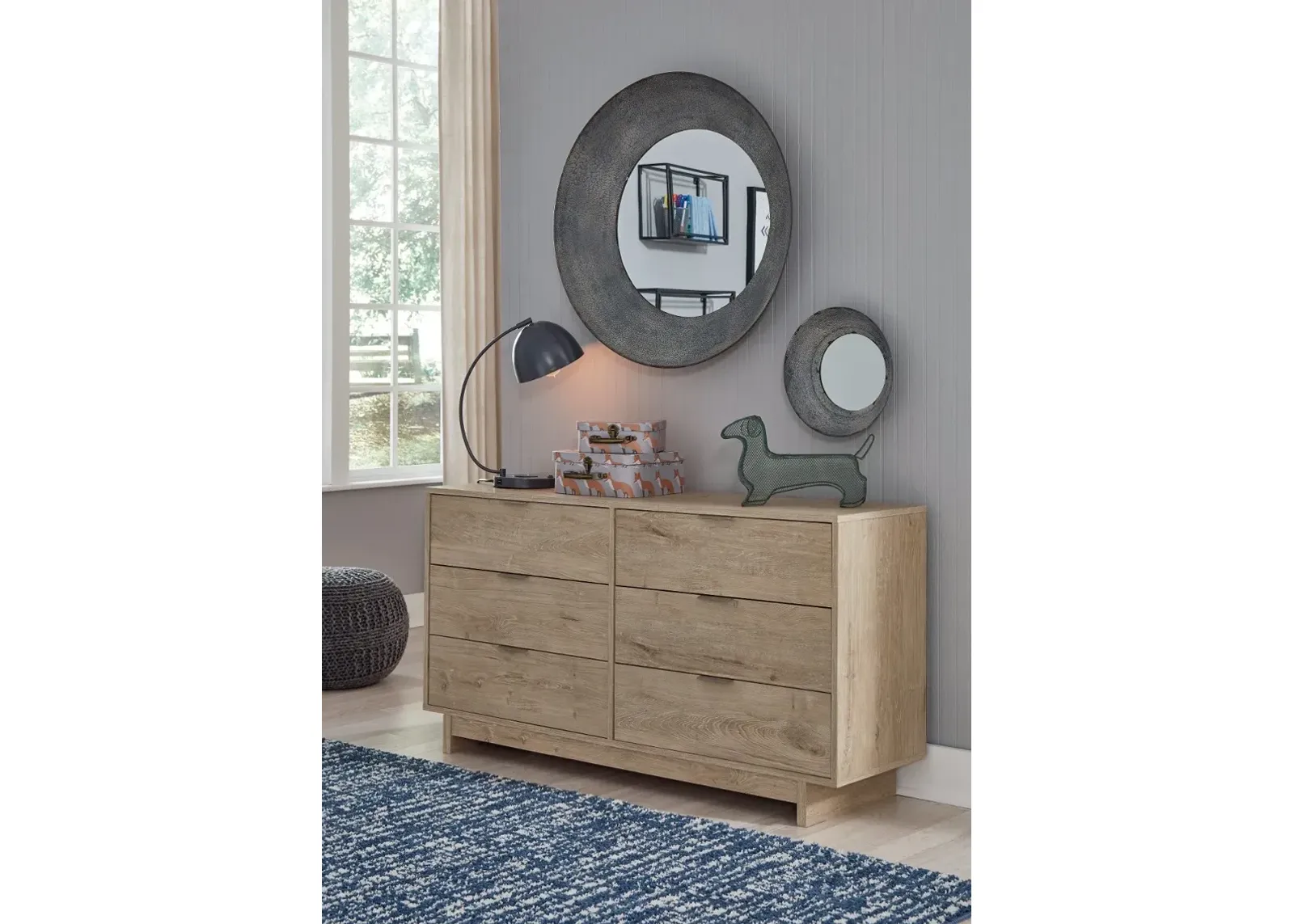 Kara Natural Six Drawer Dresser