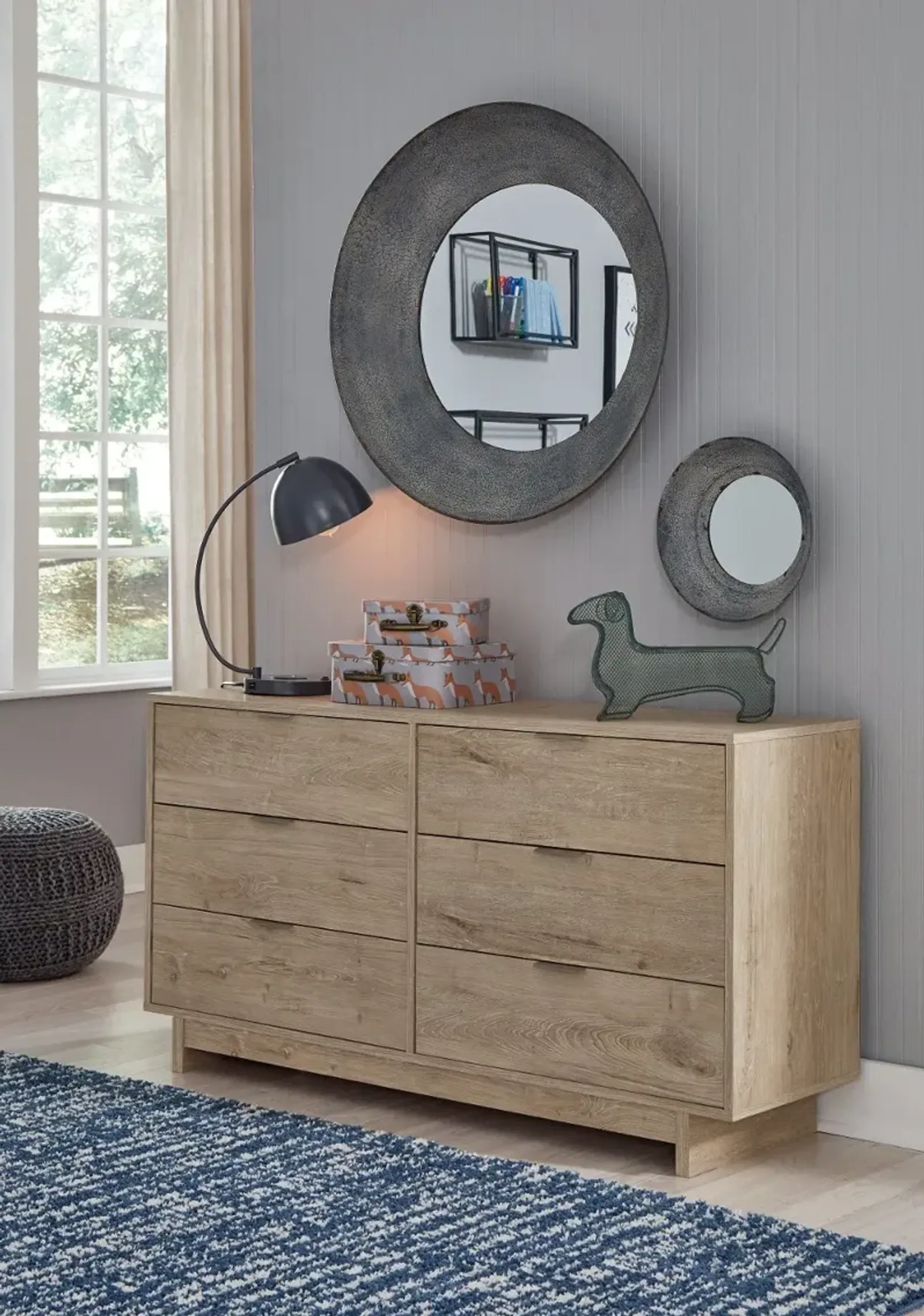 Kara Natural Six Drawer Dresser