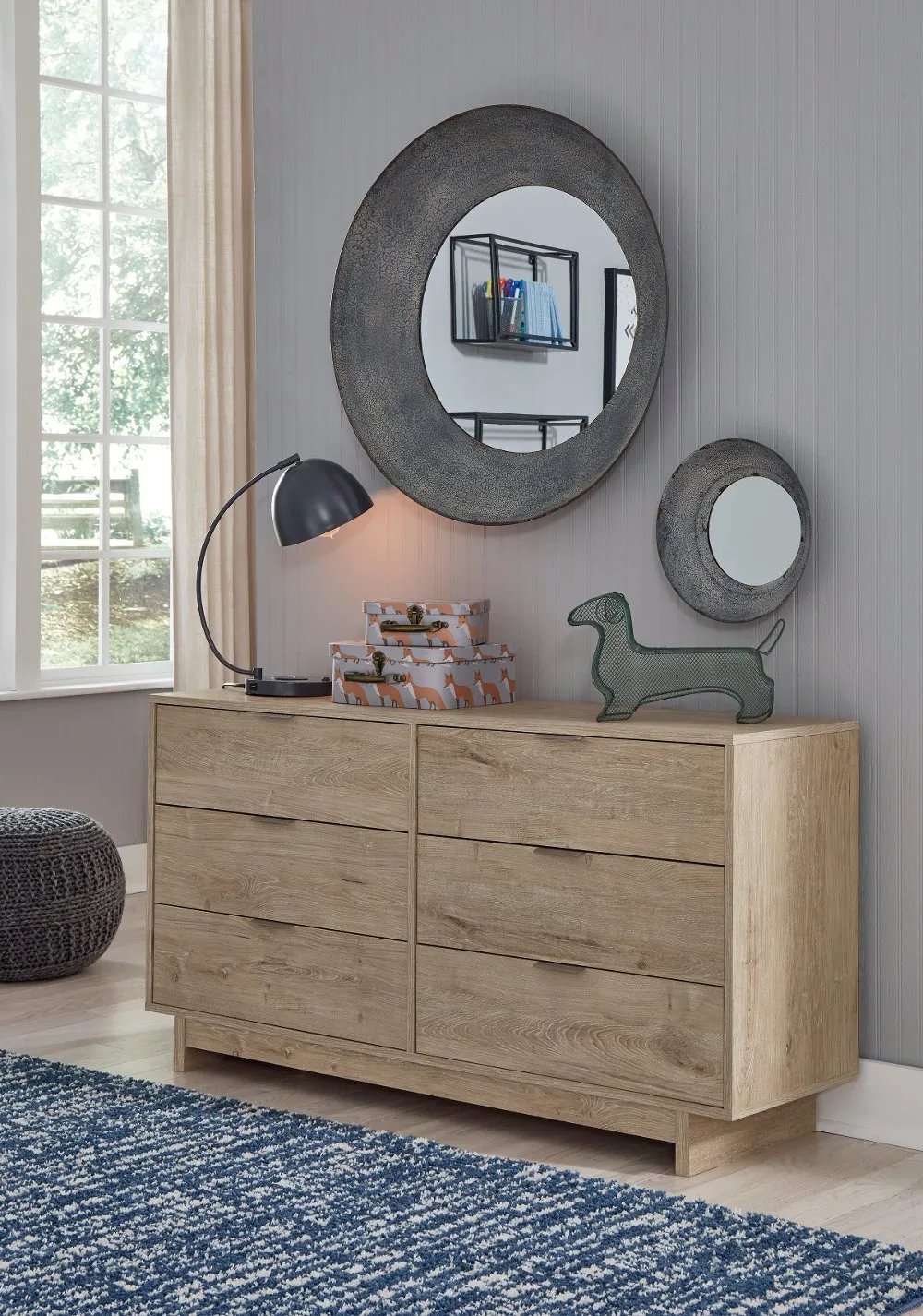 Kara Natural Six Drawer Dresser