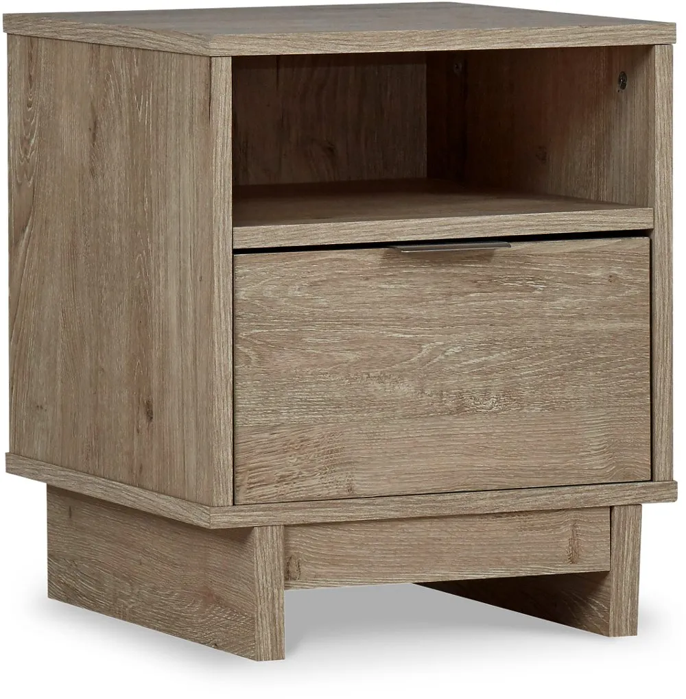 Kara Natural One Drawer Nightstand