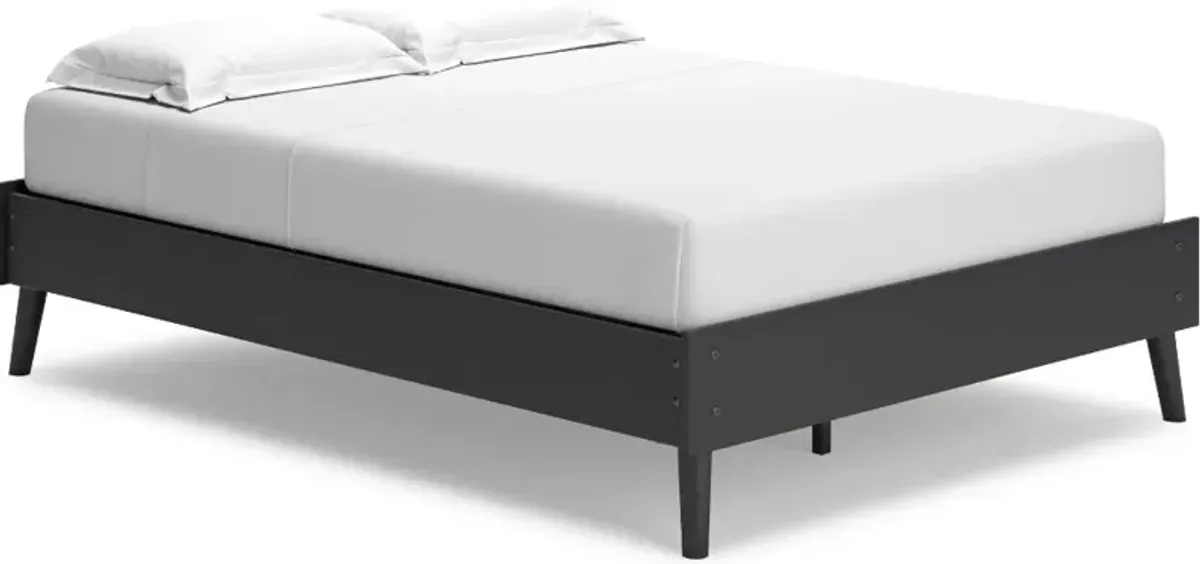 Burless Black Full Platform Bed