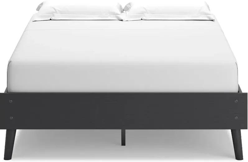 Burless Black Full Platform Bed