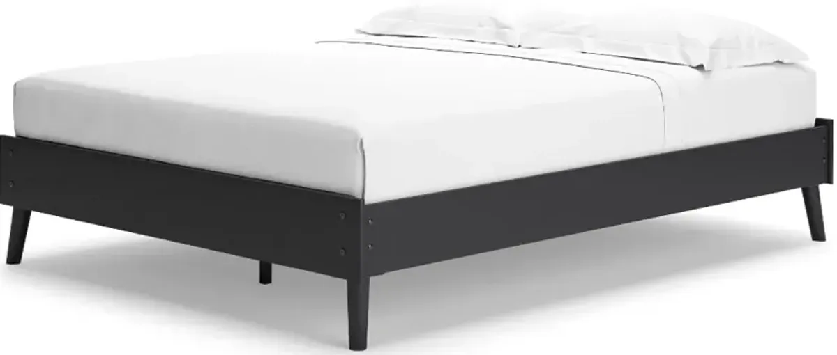 Burless Black Queen Platform Bed