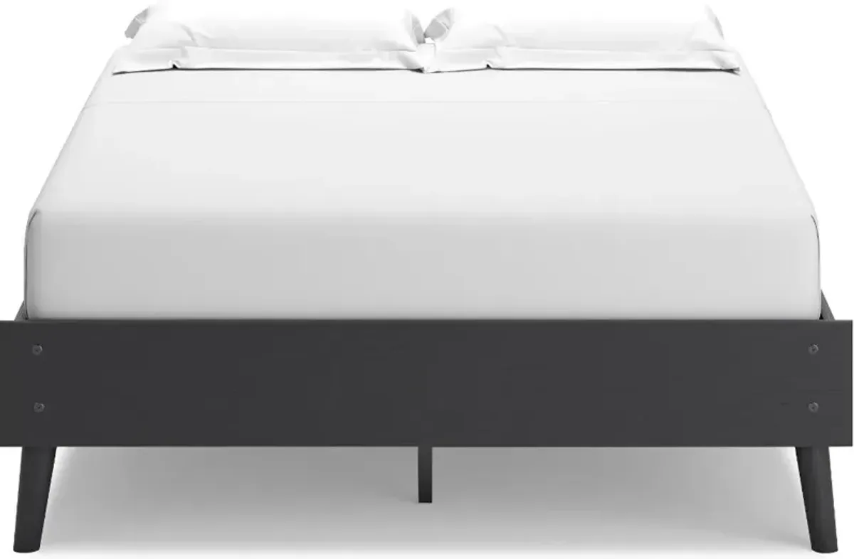 Burless Black Queen Platform Bed