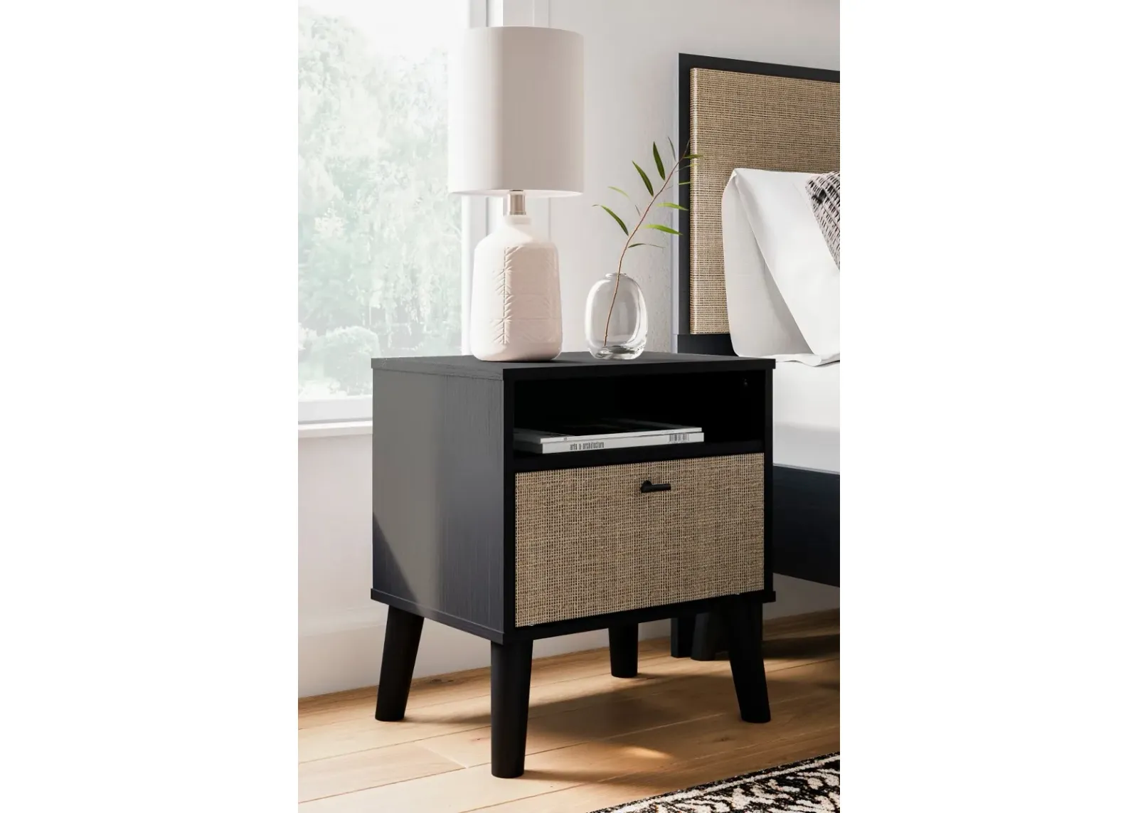 Burless Two-Tone One Drawer Nightstand