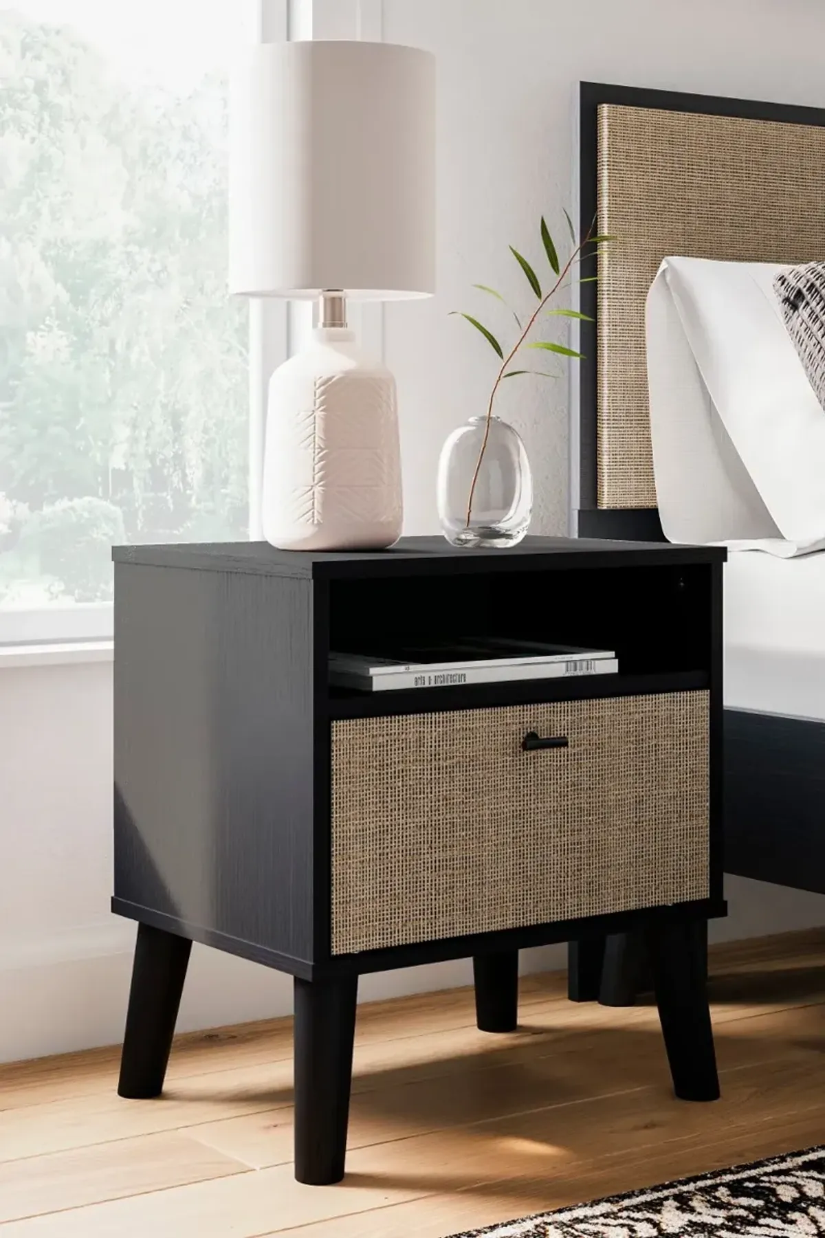 Burless Two-Tone One Drawer Nightstand