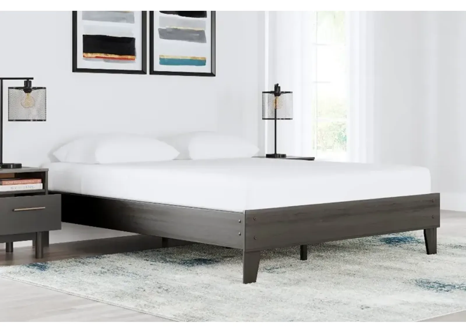 Abbey Gray Queen Platform Bed