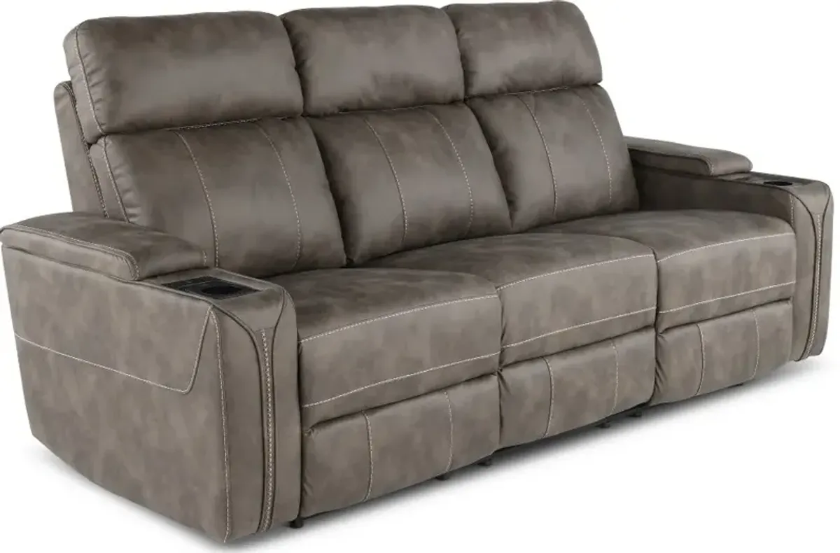 Ultron Dark Gray Power Reclining Sofa