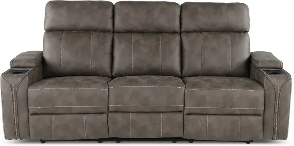 Ultron Dark Gray Power Reclining Sofa