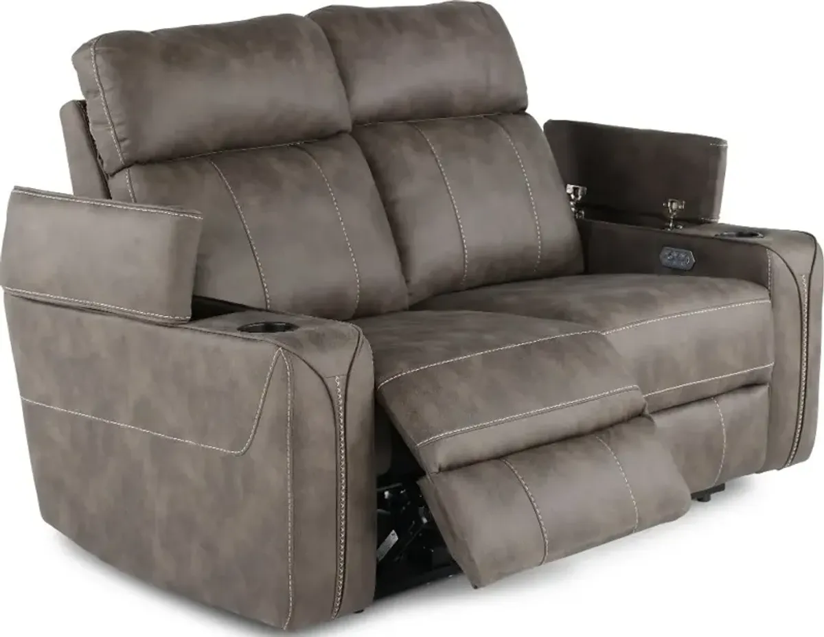 Ultron Dark Gray Power Reclining Loveseat