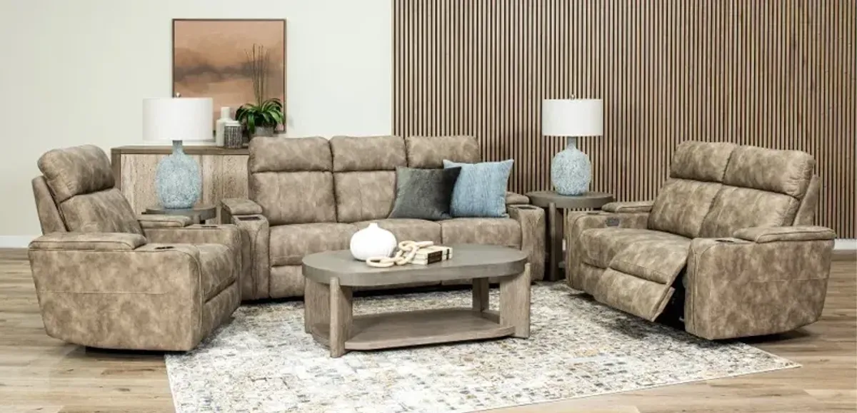 Ultron Beige Power Reclining Loveseat