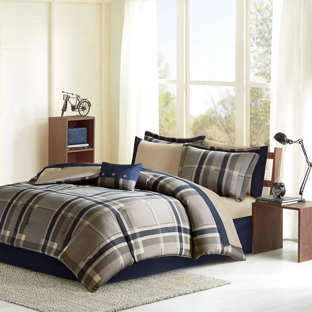 Robbie Plaid Twin-XL 3 Piece Bedding Set