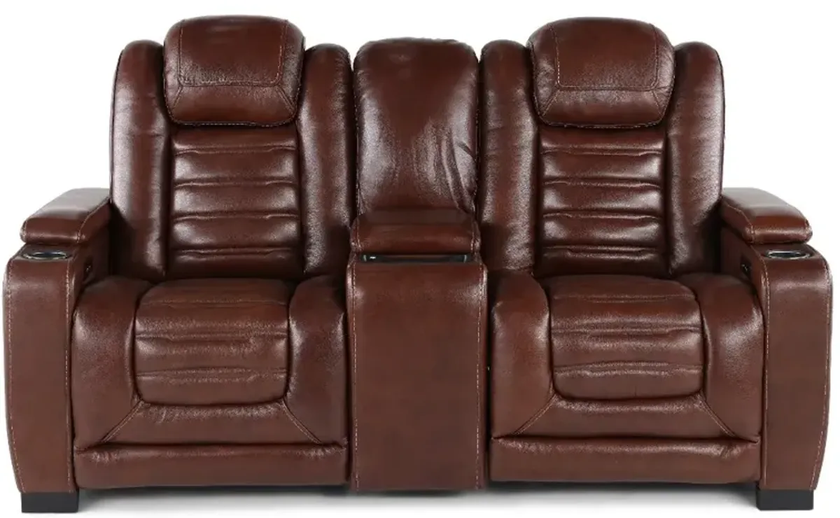 Transformer Dark Brown Leather 3 Piece Power Reclining Loveseat