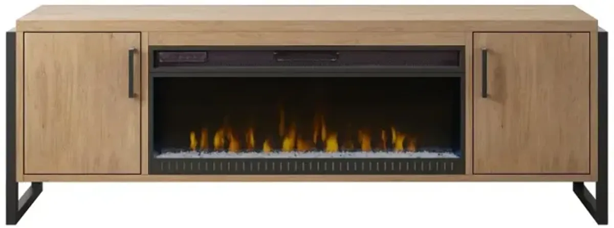 Mason Natural and Black Fireplace TV Console