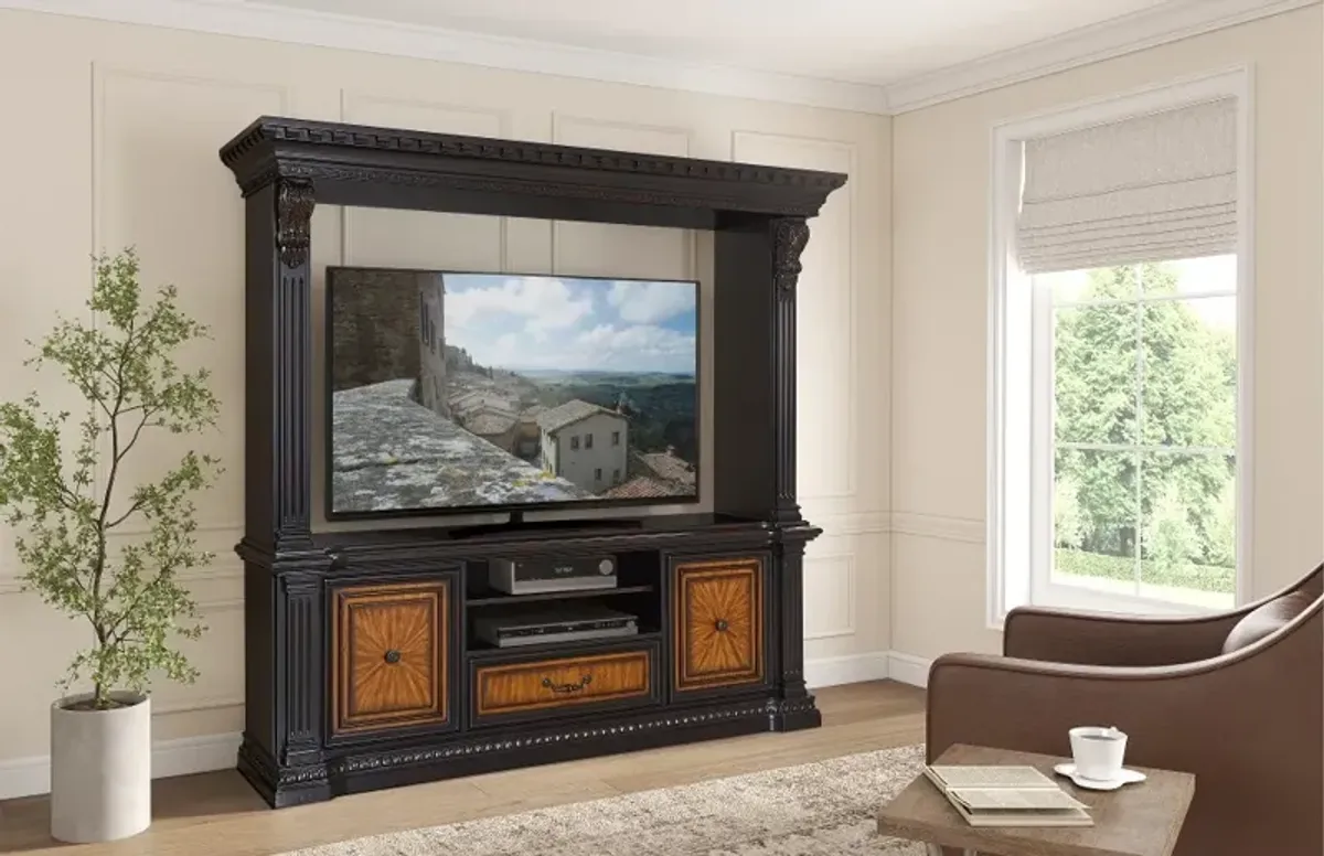 Grand Estates Black and Cinnamon Entertainment Center