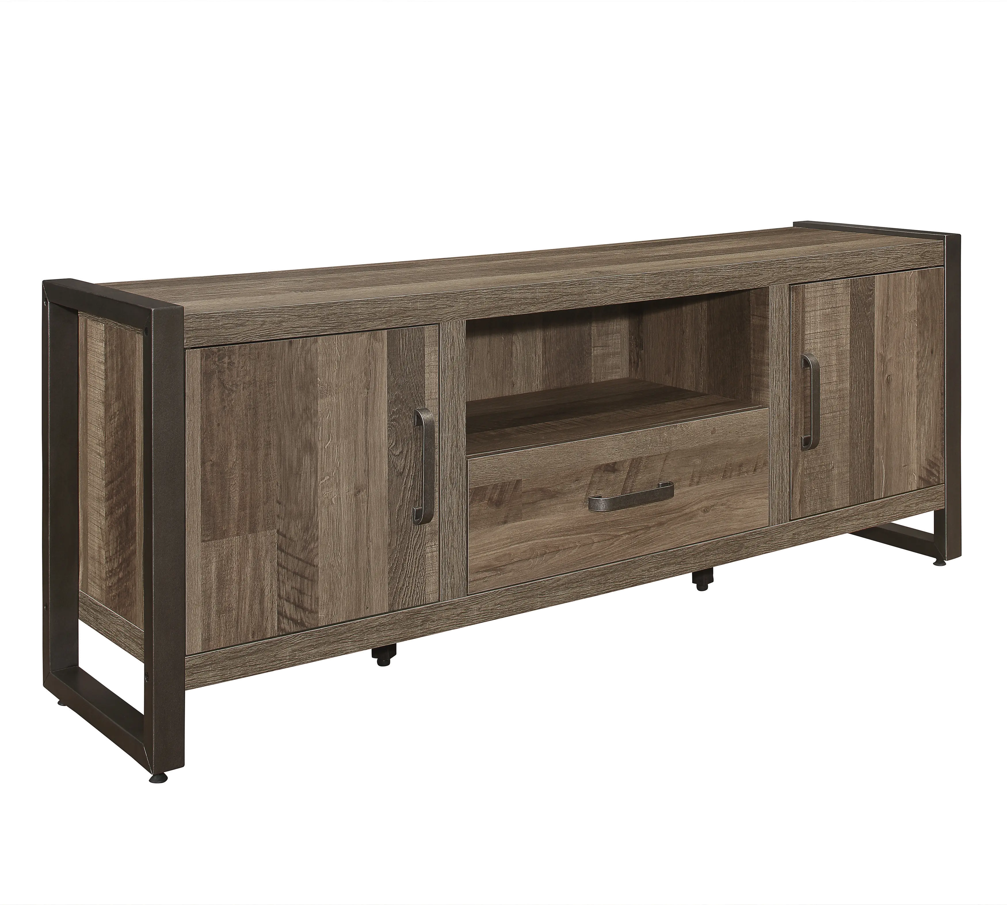 Duane 63" Two-Tone Brown and Gunmetal Tv Stand