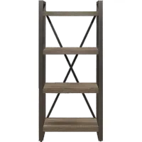Duane Two-Tone Brown and Gunmetal Bookcase