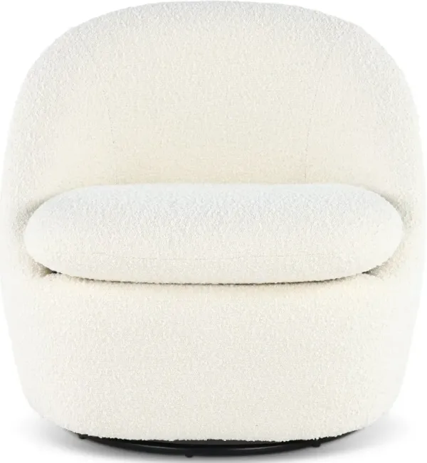 Serena Ivory Boucle Swivel Chair