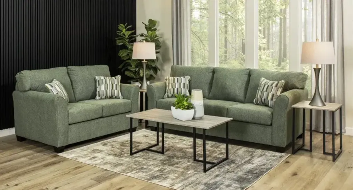 Wall St. Green Sofa